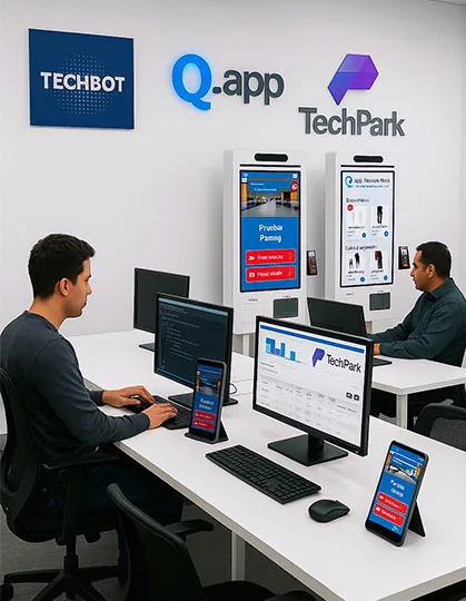 Quiénes Sómos 1 Equipo Techbot Perú creando soluciones de quioscos digitales